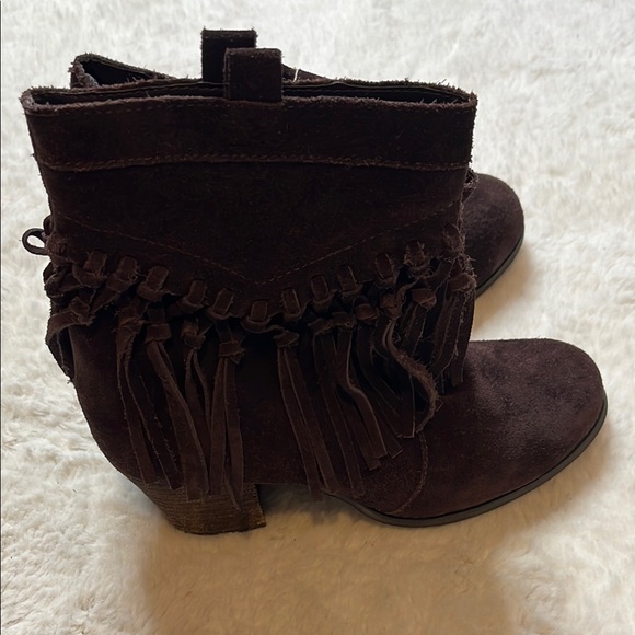 Sbicca Shoes - Fringe Suede Ankle Boots - Brown